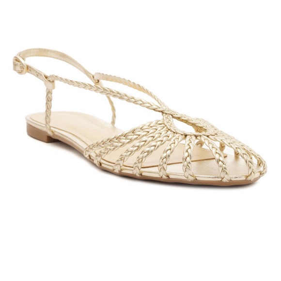 NIB Arezzo 9 Gold Braided Women's Sandals